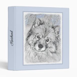 Keeshond Beth Painting - Cute Original Dog Art Binder