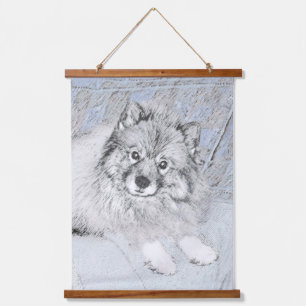 Keeshond Beth Painting - Cute Original Dog Art Hanging Tapestry