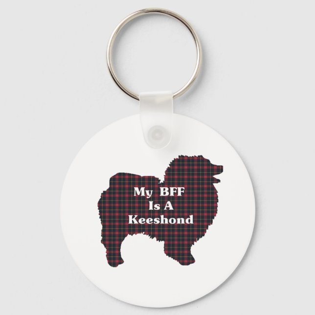 Keeshond BFF Gifts Keychain (Front)