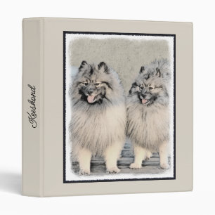 Keeshond Brothers Painting - Original Dog Art Binder