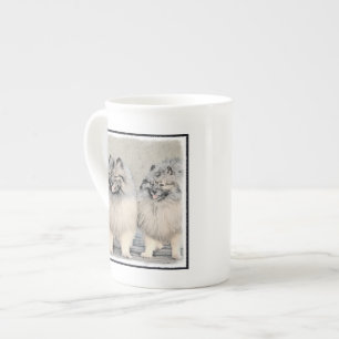 Keeshond Brothers Painting - Original Dog Art Bone China Mug