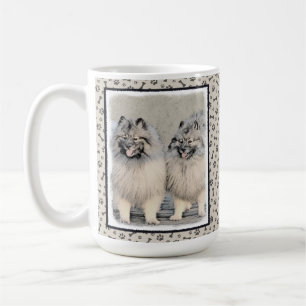 Keeshond Brothers Painting - Original Dog Art Coffee Mug