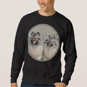 Keeshond Brothers Painting - Original Dog Art Sweatshirt