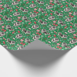 Keeshond Christmas dog fabric Wrapping Paper