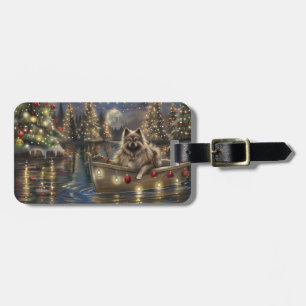 Keeshond Christmas Festive Voyage Luggage Tag