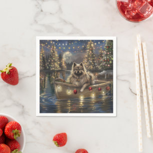 Keeshond Christmas Festive Voyage Napkin