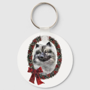 Keeshond Christmas Gifts Keychain