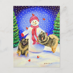 Keeshond Christmas Postcards