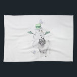 Keeshond Christmas Snowman Painting Dog Art Kitchen Towel<br><div class="desc">Keeshond Christmas Snowman dog portrait, original painting. We specialize in cute and funny original art. Buy this for yourself or as a great gift for your Keeshond loving friends. Be creative - click on CUSTOMIZE to add/remove/change text, resize the picture, change colours or anything else the customization tool will allow!...</div>