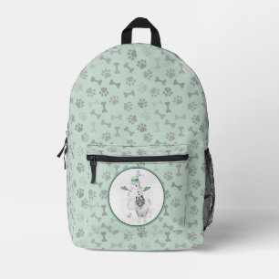 Keeshond Christmas Snowman Painting Dog Art Printed Backpack