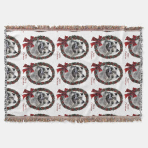 Keeshond Christmas Throw Blanket