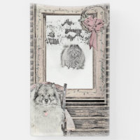 Keeshond Christmas Winter Window Painting Dog Art