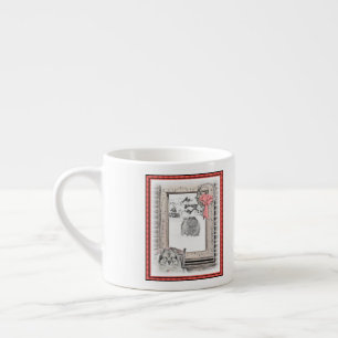 Keeshond Christmas Winter Window Painting Dog Art Espresso Cup