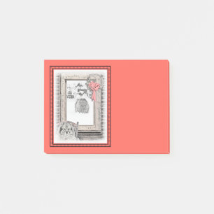 Keeshond Christmas Winter Window Painting Dog Art Post-it Notes