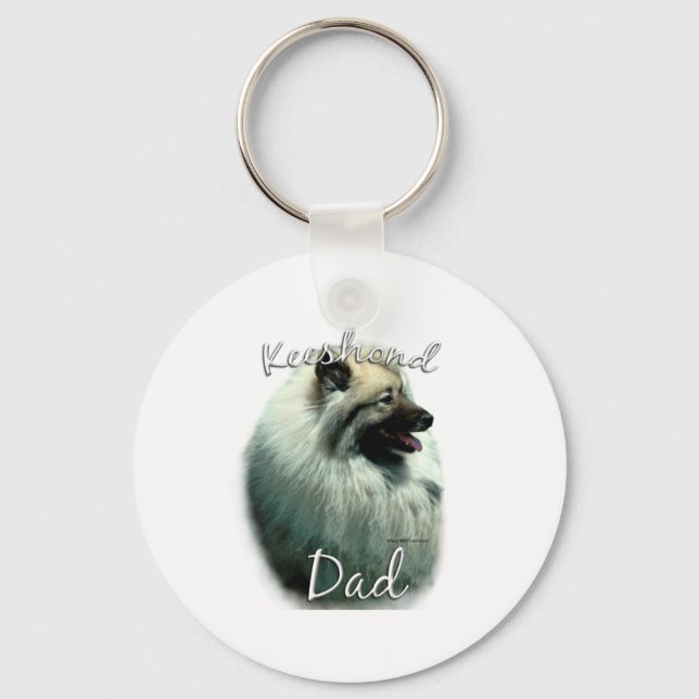 Keeshond Dad 2 Keychain (Front)