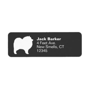 Keeshond Dog Breed Silhouette Return Address