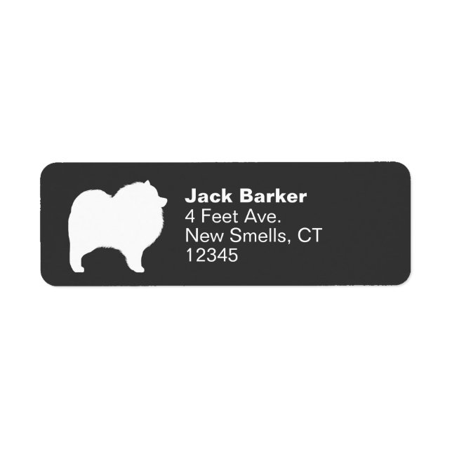 Keeshond Dog Breed Silhouette Return Address (Front)