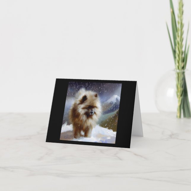 Keeshond Dog Card (Front)