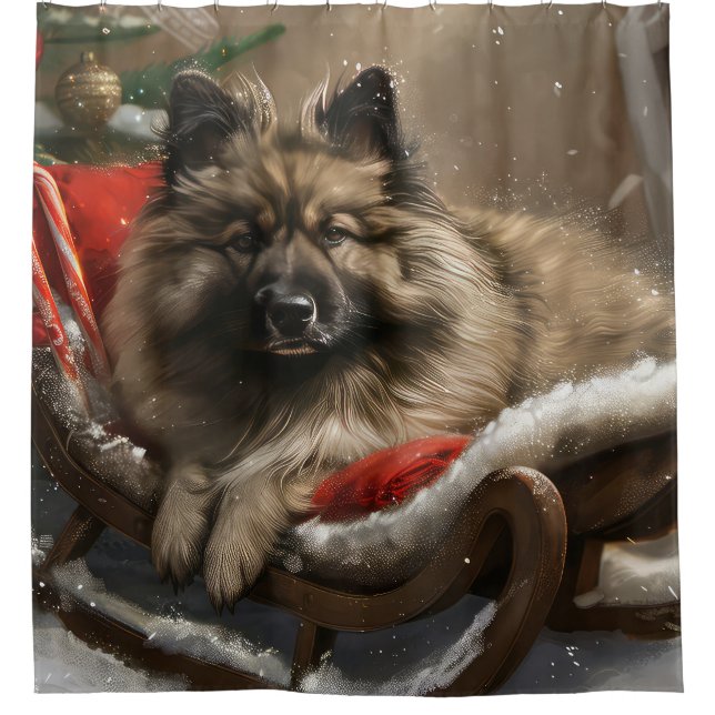 keeshond Dog Christmas Festive  (Front)