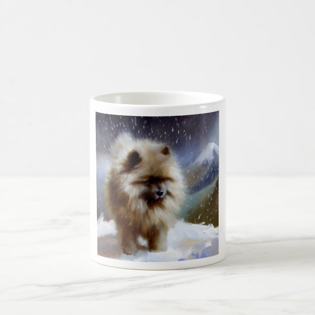 Keeshond Dog Coffee Mug (Center)