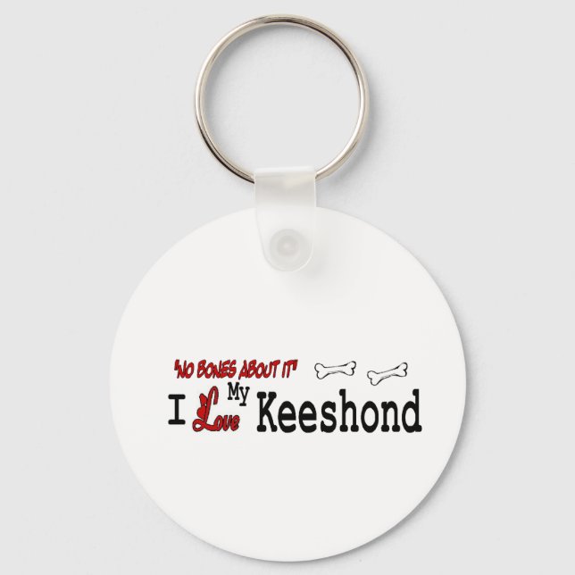 Keeshond Dog Gifts Keychain (Front)