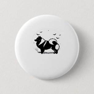 Keeshond Dog � Halloween Moon Silhouette Classic T 2 Inch Round Button