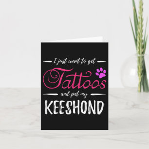 Keeshond Dog Lover Tattoo Funny Dog Mom Gift Idea  Card