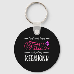 Keeshond Dog Lover Tattoo Funny Dog Mom Gift Idea  Keychain