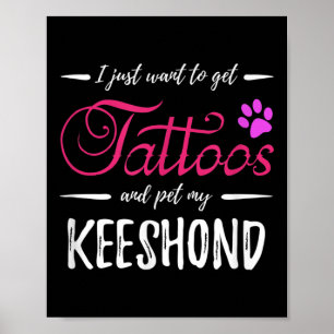 Keeshond Dog Lover Tattoo Funny Dog Mom Gift Idea  Poster