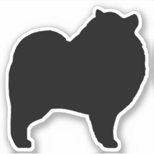 Keeshond Dog Silhouette Keesie Vinyl Sticker