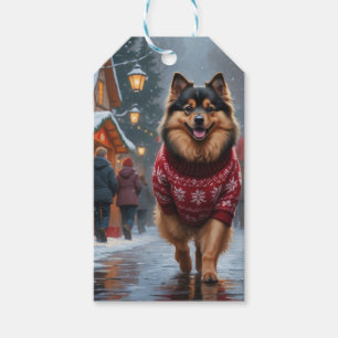 Keeshond Dogs Christmas Snow Holiday Gift Tags
