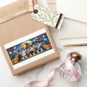 Keeshond Dogs Pumpkin Halloween Funny Sticker