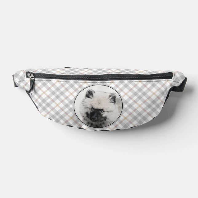 Keeshond Drawing Kees Puppy Cute Original Dog Art Fanny Pack (Lay Down)
