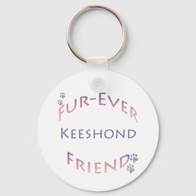 Keeshond Furever Keychain (Front)