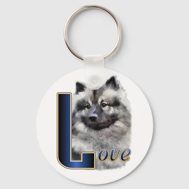 Keeshond Gifts Keychain (Front)