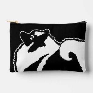 Keeshond Graphic Outline Cute Original Pet Dog Art Accessory Pouch