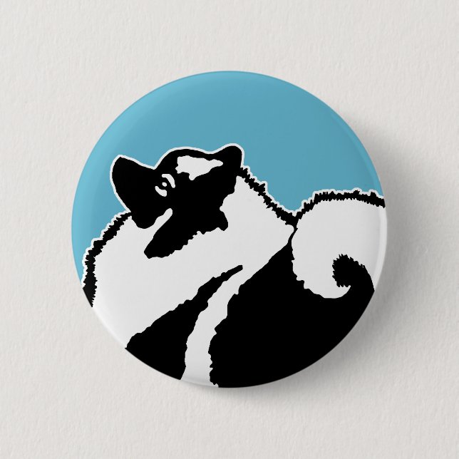 Keeshond Graphics  - Cute Original Dog Art 2 Inch Round Button (Front)