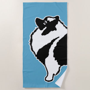 Keeshond Graphics - Cute Original Dog Art Beach Towel
