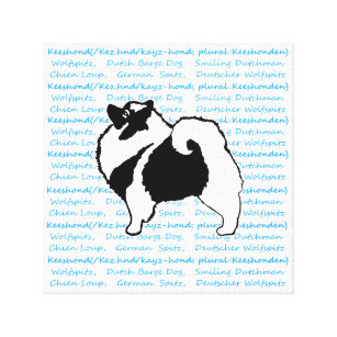Keeshond Graphics  - Cute Original Dog Art Canvas Print