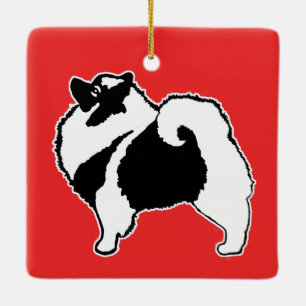 Keeshond Graphics - Cute Original Dog Art Ceramic Ornament
