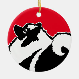 Keeshond Graphics  - Cute Original Dog Art Ceramic Ornament