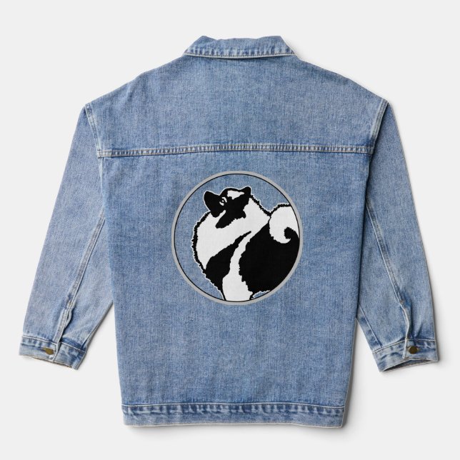Keeshond Graphics  - Cute Original Dog Art Denim Jacket (Back)