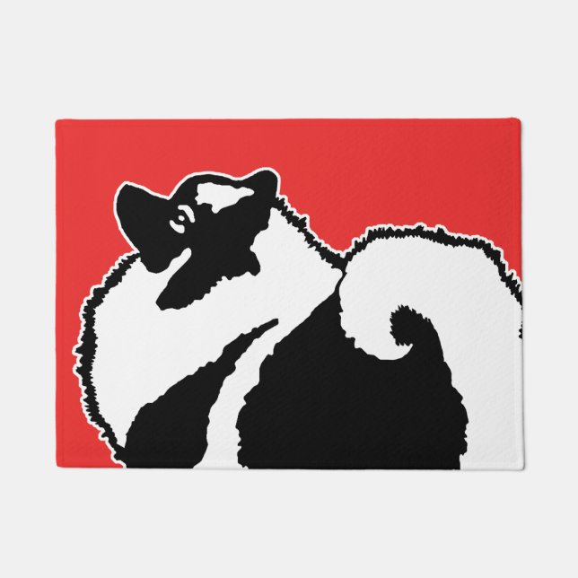 Keeshond Graphics  - Cute Original Dog Art Doormat (Front)