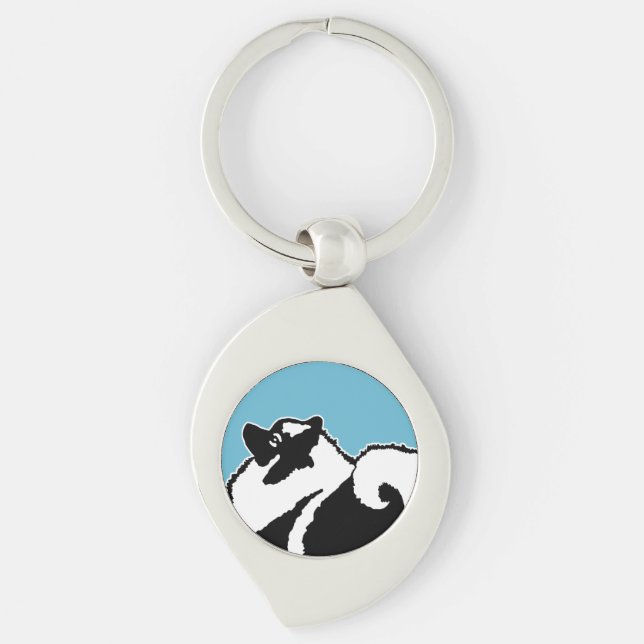 Keeshond Graphics  - Cute Original Dog Art Keychain (Front)