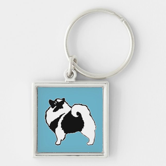 Keeshond Graphics  - Cute Original Dog Art Keychain (Front)