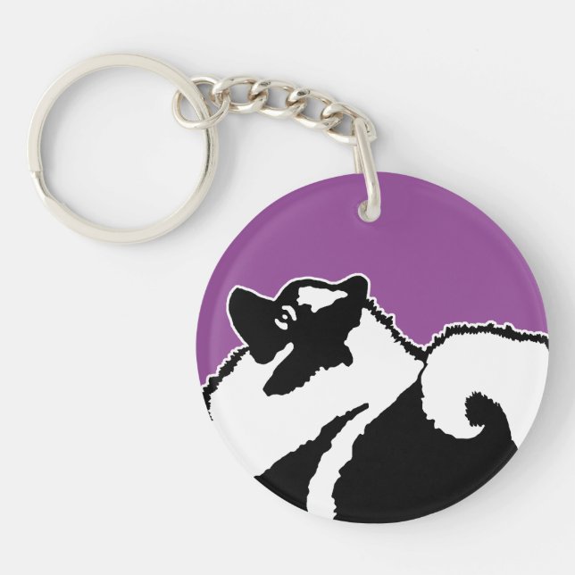 Keeshond Graphics  - Cute Original Dog Art Keychain (Front)