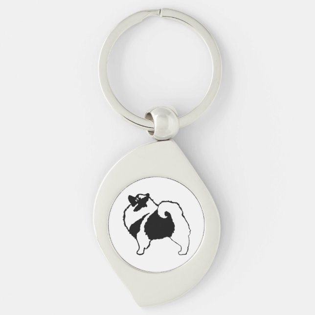 Keeshond Graphics  - Cute Original Dog Art Keychain (Front)