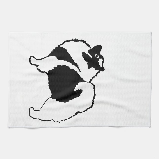 Keeshond Graphics  - Cute Original Dog Art Kitchen Towel (Horizontal)