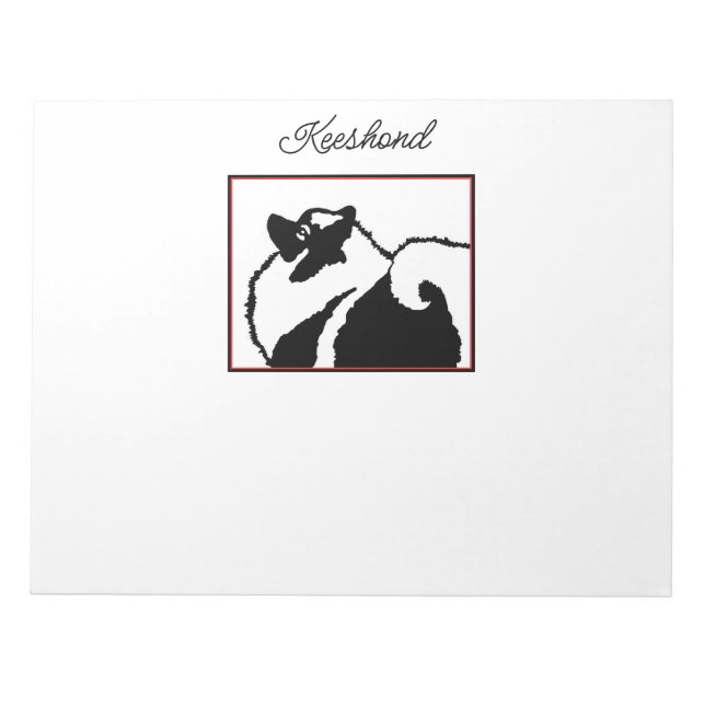 Keeshond Graphics  - Cute Original Dog Art Notepad (Front)