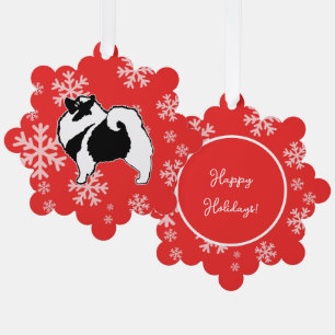 Keeshond Graphics  - Cute Original Dog Art Ornament Card